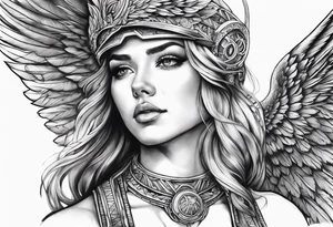 a halo over wings tattoo idea
