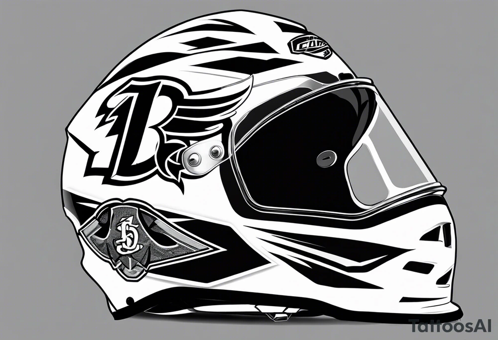 Hockey helmet with number 15 on it tattoo idea