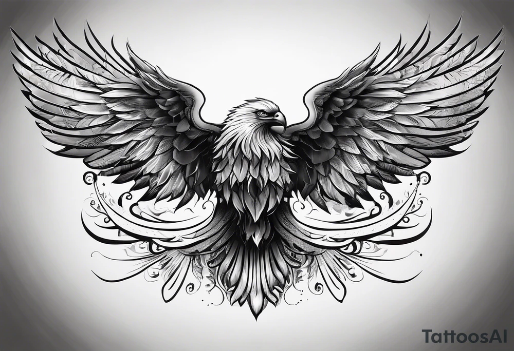 Wings with the word Glenn in between tattoo idea Wings with the word Glenn in between tattoo idea