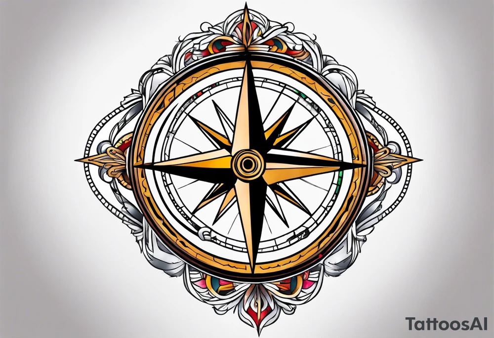 compass on a hand tattoo idea