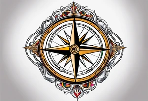 compass on a hand tattoo idea