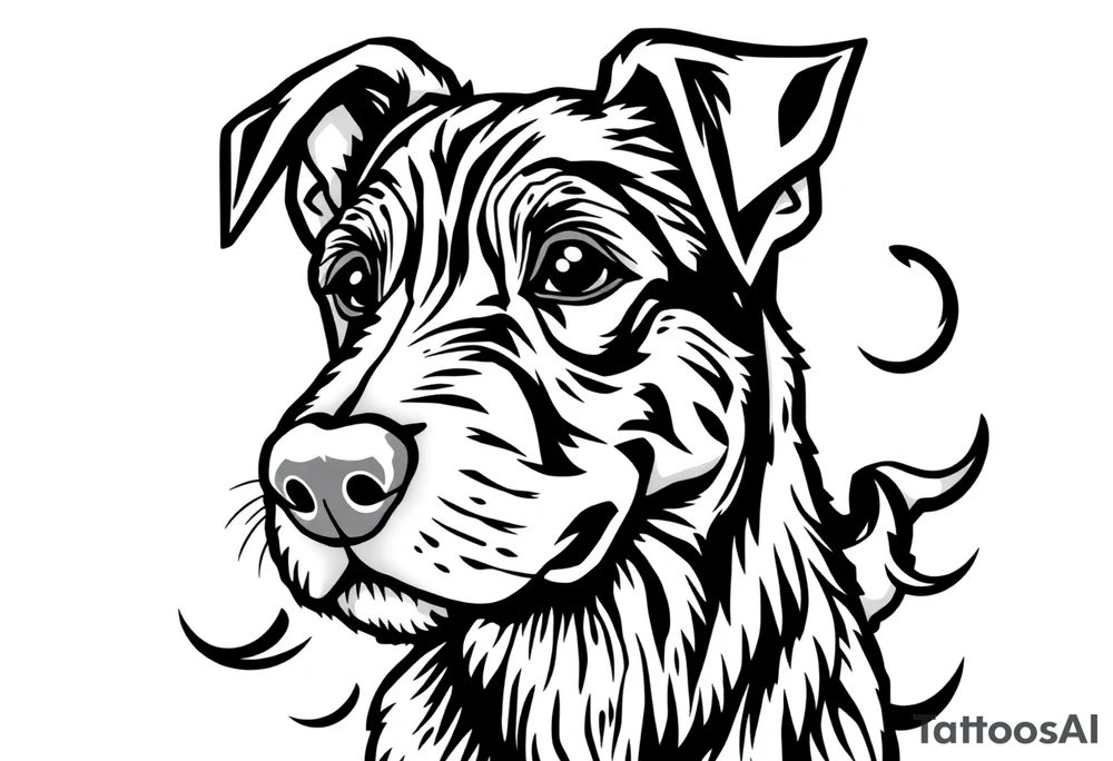 outline of a staffordshire dog tattoo idea