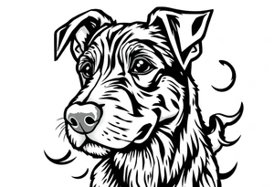 outline of a staffordshire dog tattoo idea