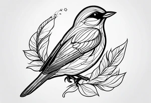 small bird outline minimal detail tattoo idea