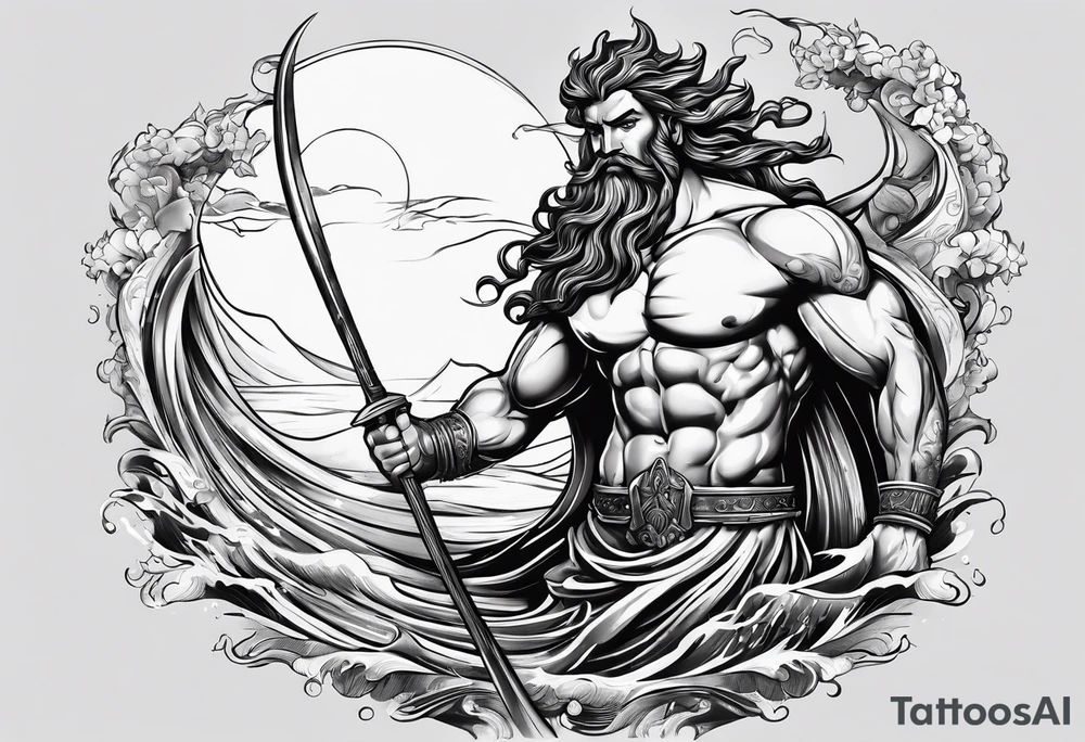 Poseidon mit umhang tattoo idea