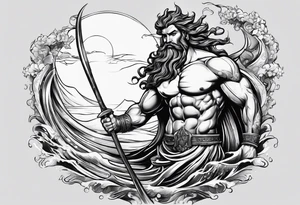 Poseidon mit umhang tattoo idea