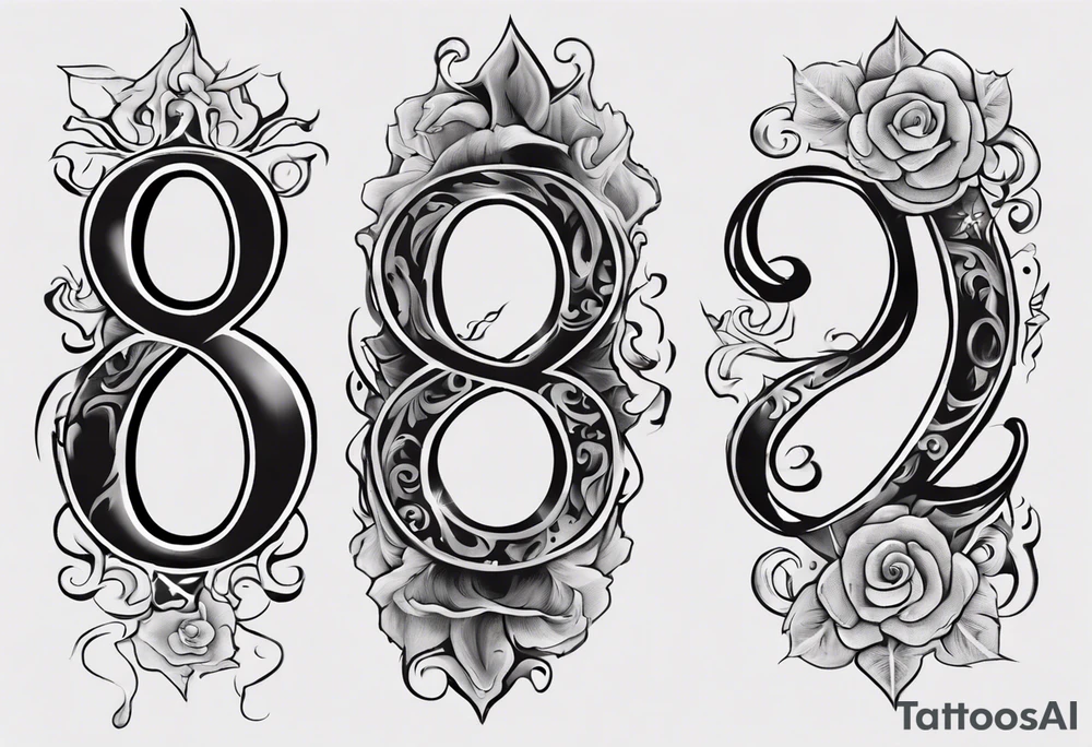 number 9 right side up and upside down connected tattoo black and grey on inside forearm 9:16 aspect ratio tattoo idea