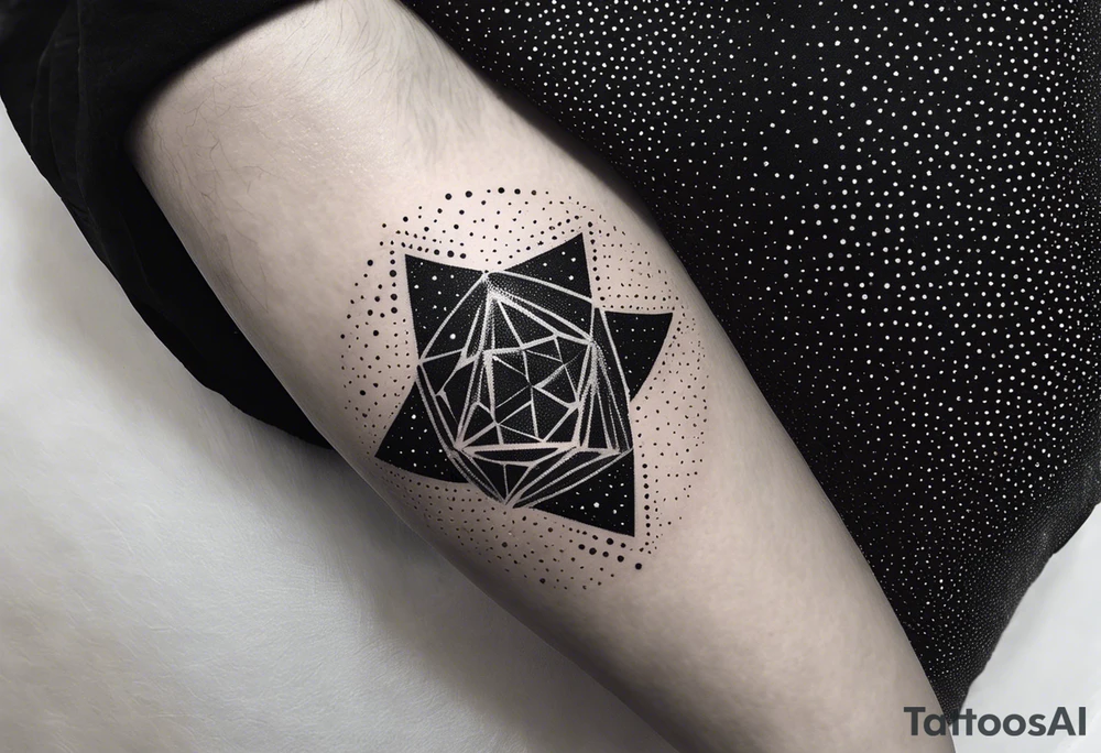 Tesseract and stars tattoo idea