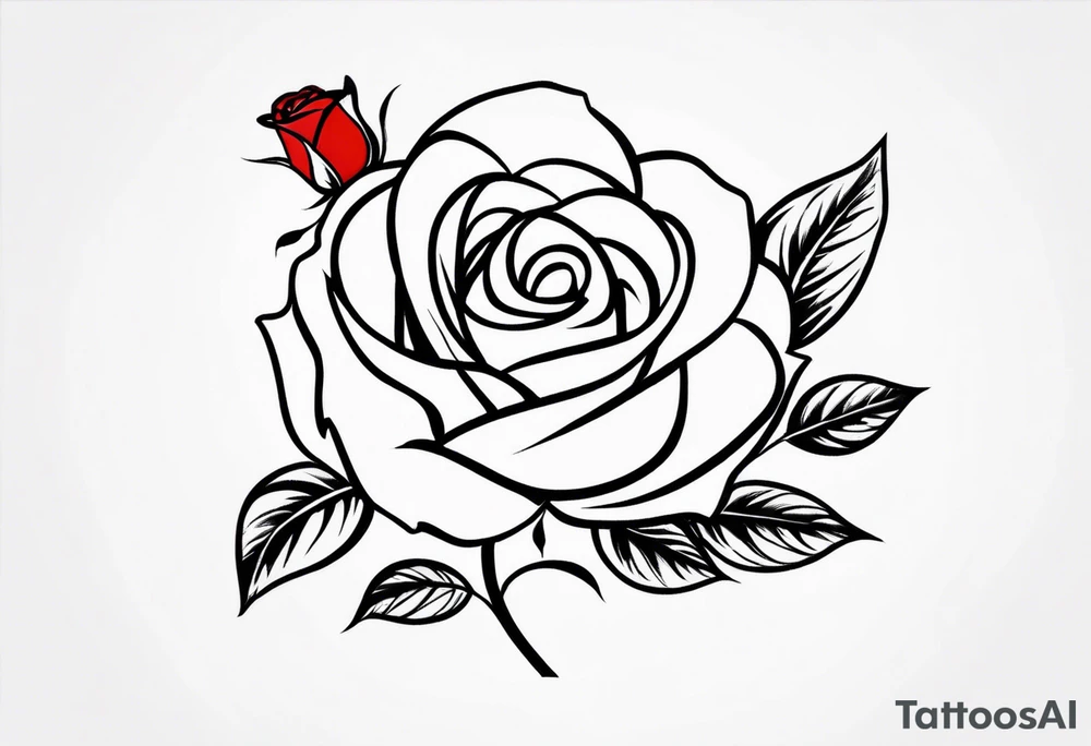 red rose with vine tattoo idea