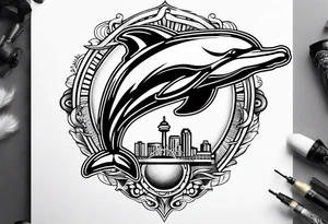 Cool miami dolphins sports tattoo idea