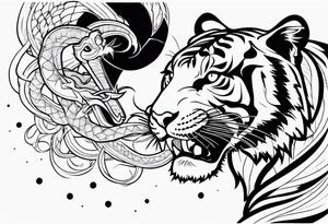 tiger attacking snake tattoo idea