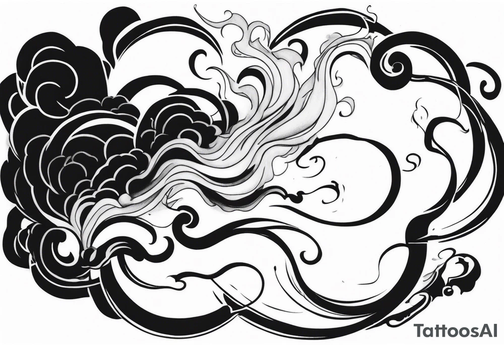 Draw me black smoke coming out of a cigarette tattoo idea