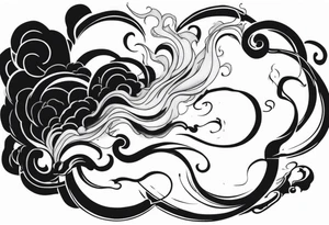 Draw me black smoke coming out of a cigarette tattoo idea