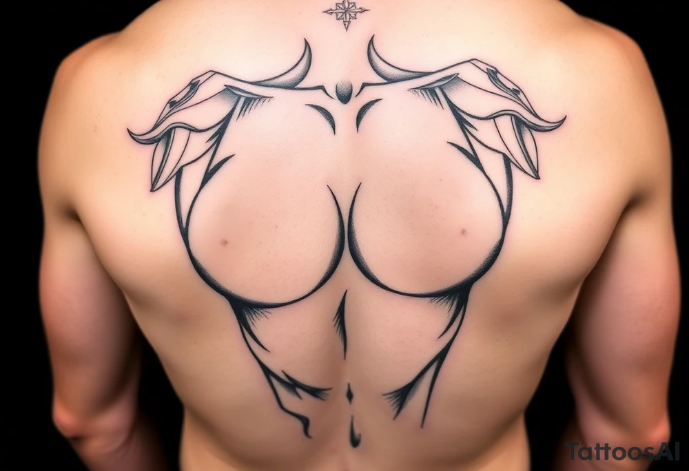 Fully naked lady with big boobs tattoo idea