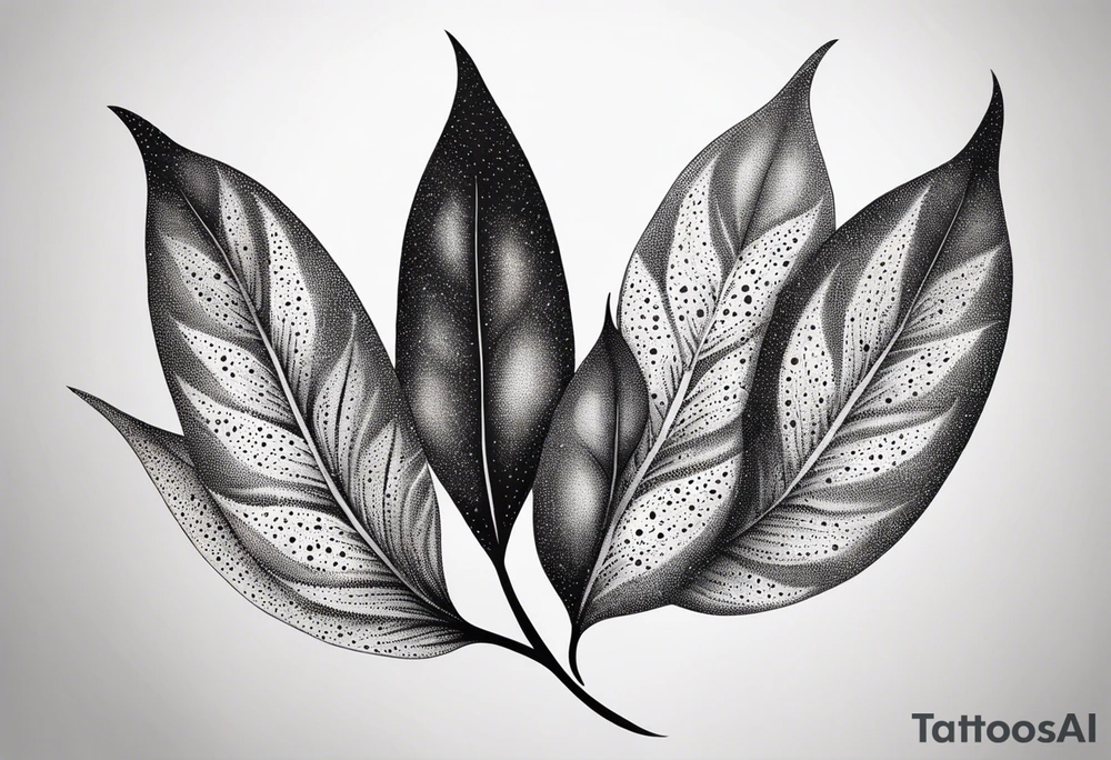 very simple design of leaves with flow tattoo idea