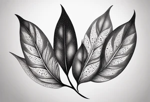 very simple design of leaves with flow tattoo idea