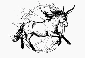 exploding capricorn tattoo idea