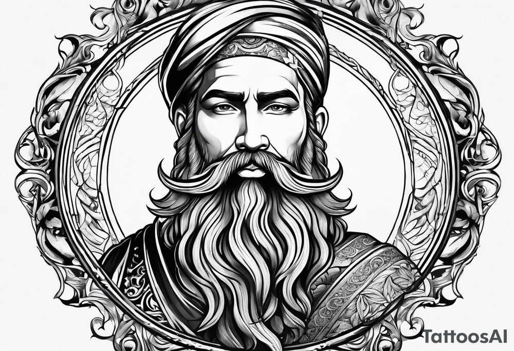 God with beard tattoo idea