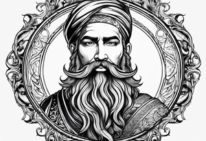 God with beard tattoo idea
