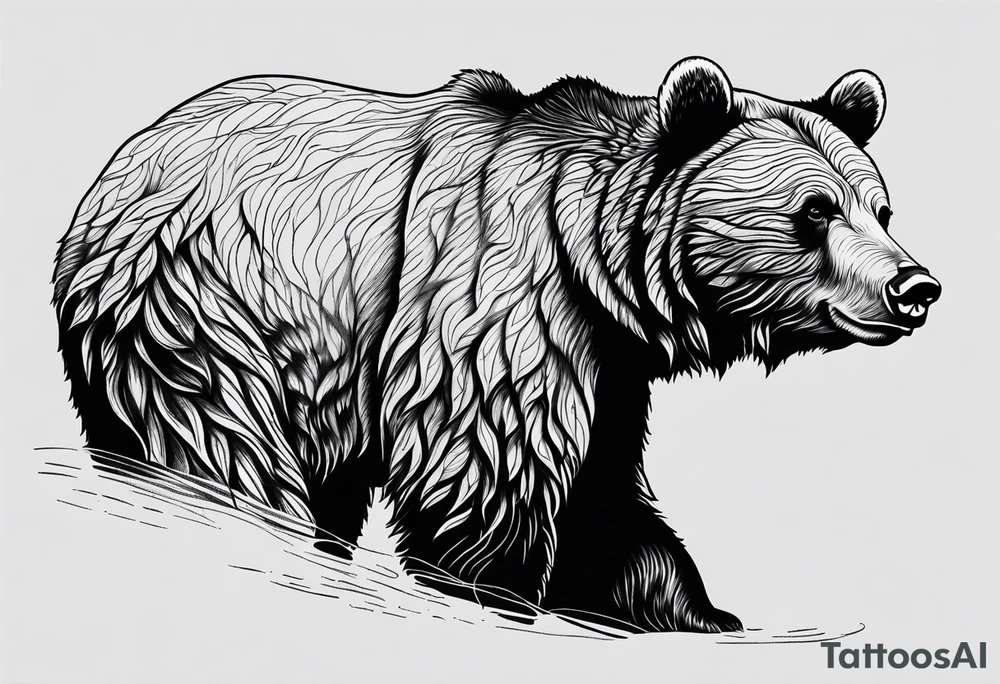 Climbing grizzly bear tattoo tattoo idea