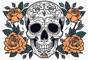 human skeleton

old school vintage simple traditional design surrounded by vintage flowers


bold color simple tattoo idea