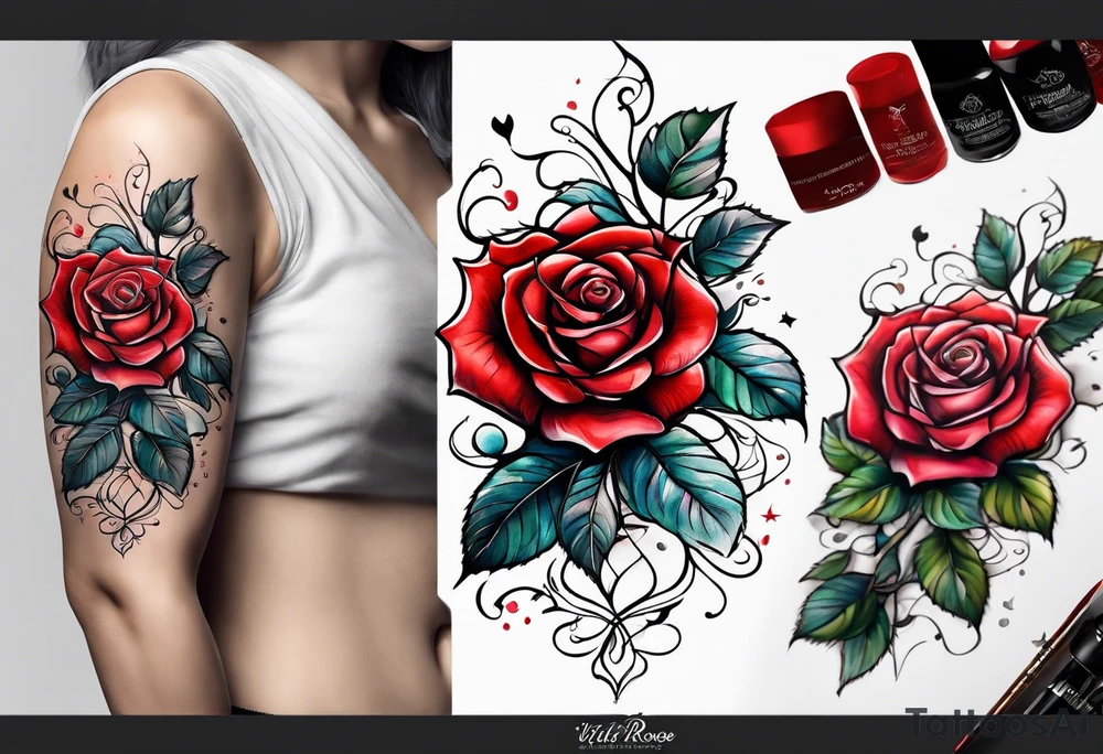a red rose tattoo idea