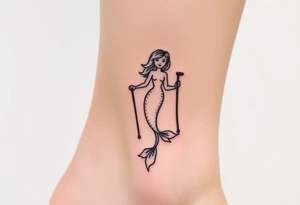 Mermaid with crutches tattoo idea