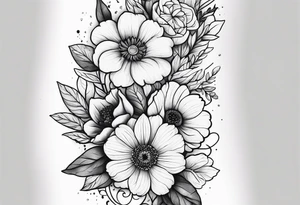 Man’s forearm tattoo with September birth flowers and the verse Ephesians 5:25 tattoo idea