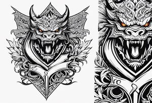 Valhalla sheild dragon sword tattoo idea