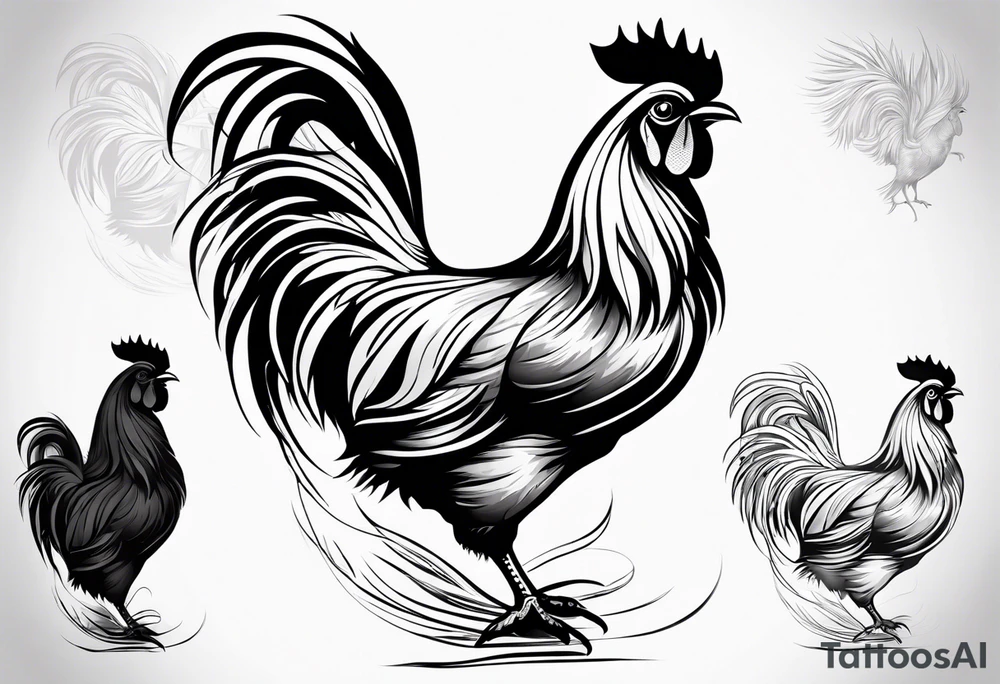 rooster tattoo idea