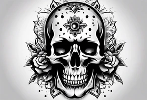 skull with 3 bullet holes tattoo idea