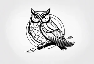 Owl with a koy fish tattoo idea