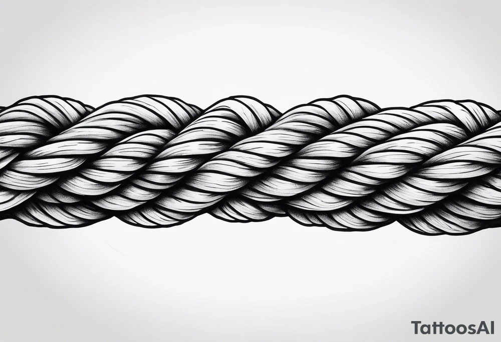 Rope twisting in a line tattoo idea