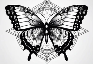 Butterfly with sacred geometry tattoo idea
