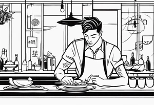 Part time student restaurant Waiter tattoo idea