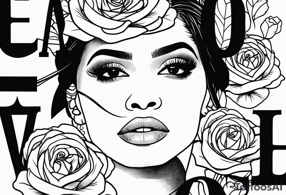 Zendaya with roses tattoo idea