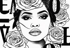 Zendaya with roses tattoo idea