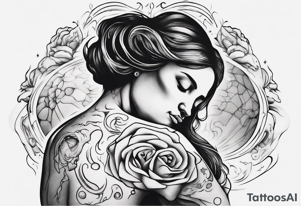 Mother hugging her son tattoo idea