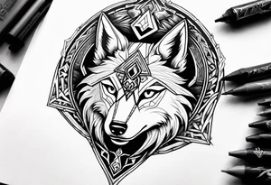 Legend of zelda link wolf in profile tattoo idea