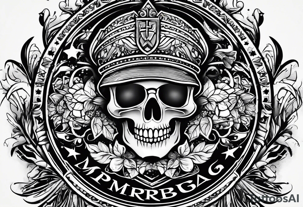 logo-type tattoo word "MRBG" tattoo idea