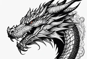 Dragon out of single line tattoo idea