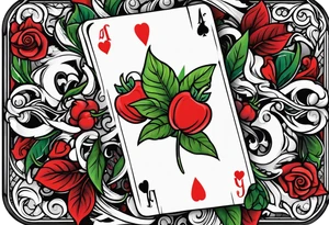 Playing cards, leaf vines and cigarettes tattoo idea