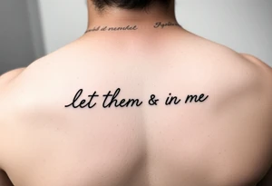 Fine line dainty cursive tattoo with the saying “let them & let me” tattoo idea