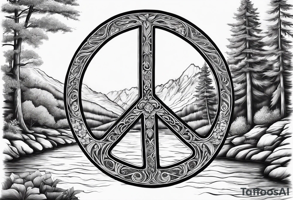 Peace sign with river
Peace like a river. It is well tattoo idea