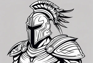 ultra-fine line linework vector of a spartan with wings tattoo idea