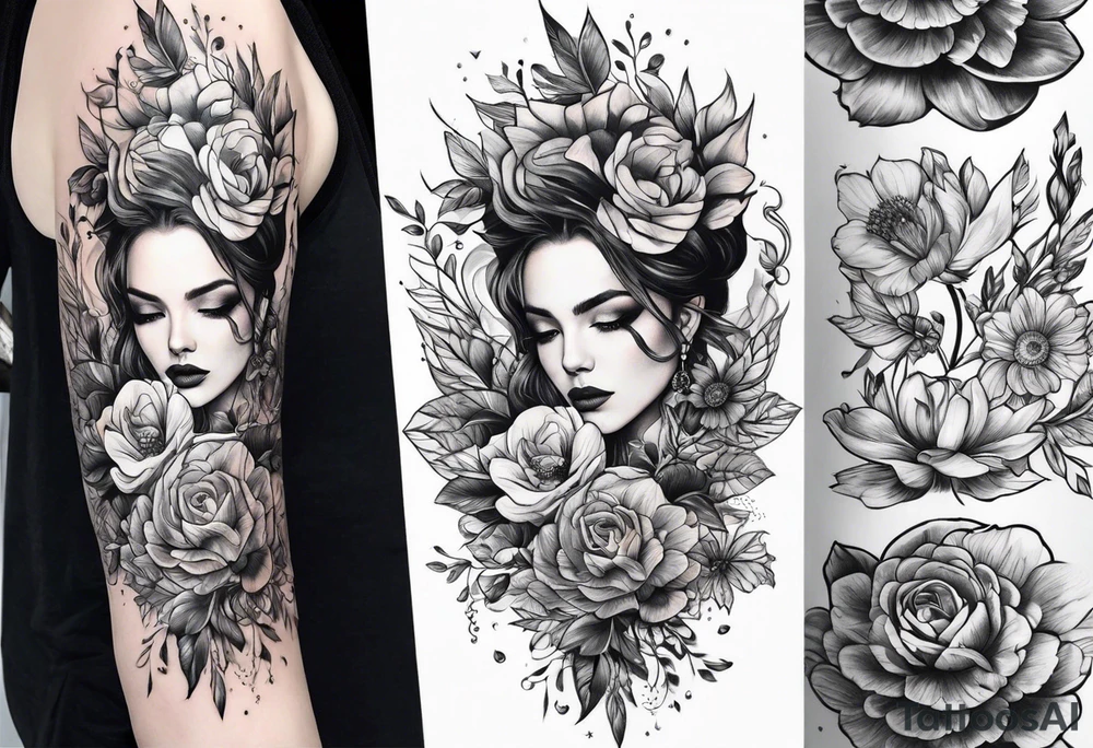 Floral Space Spine Tattoo tattoo idea
