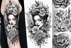 Floral Space Spine Tattoo tattoo idea