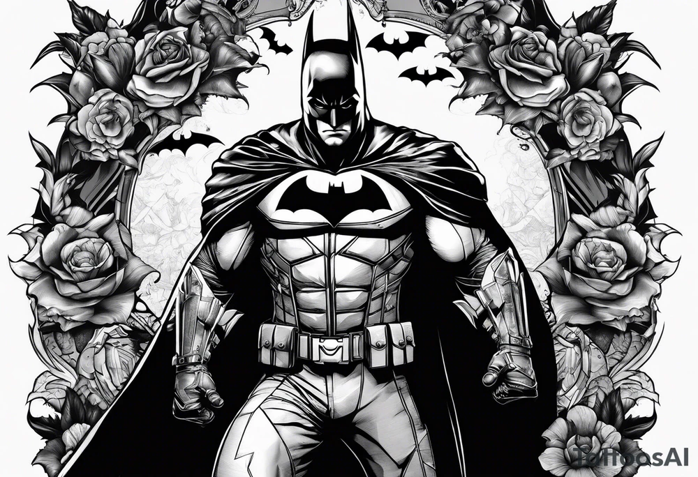 Batman collage for arm sleeve tattoo idea