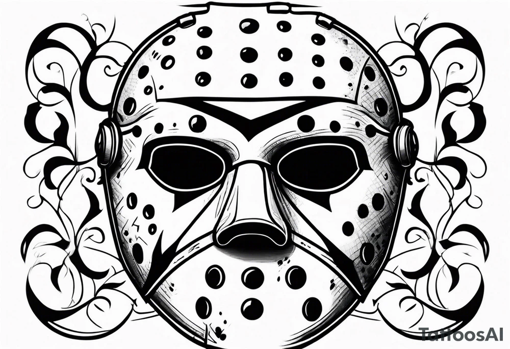 Friday the 13 Jason mask tattoo idea