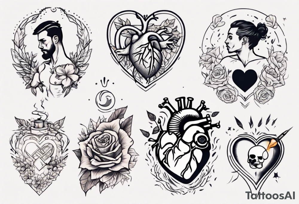 man getting a tattoo on heart tattoo idea